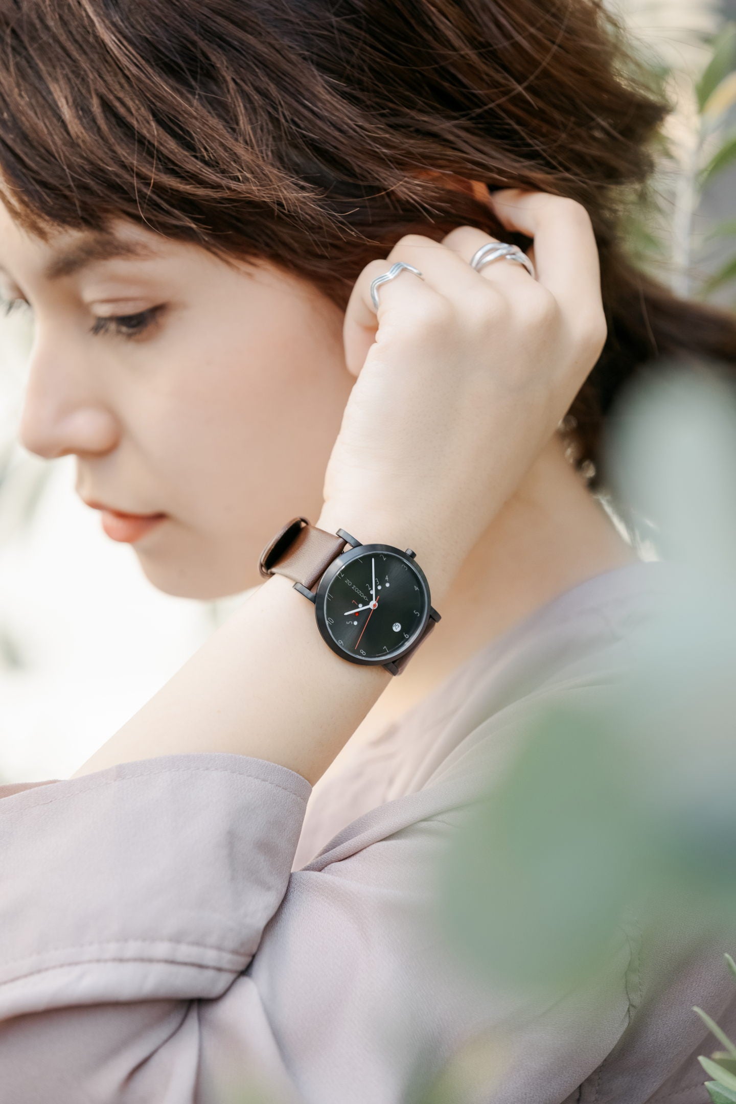 Quartz Watch | Collection Happy Weekend | black | brown strap