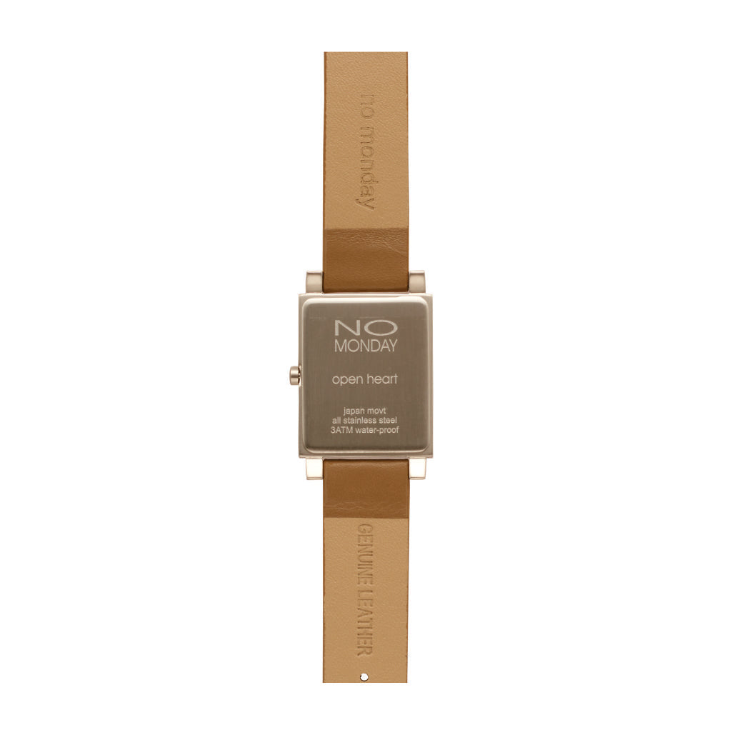 Quartz Watch | Collection Open Heart | silver dial | deep brown strap