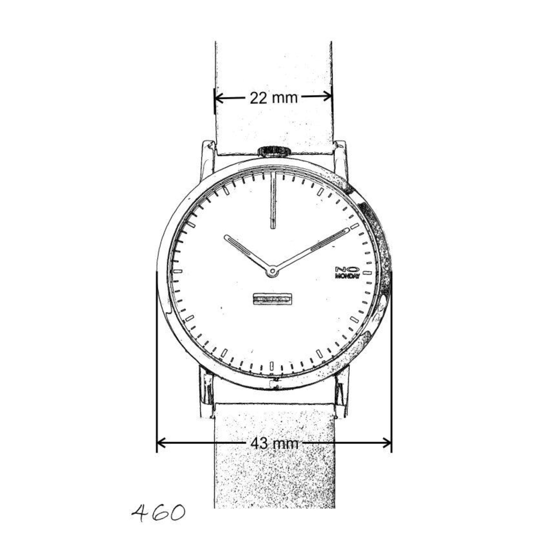 Unisex Watch | Collection 460 | black brush | deep brown strap