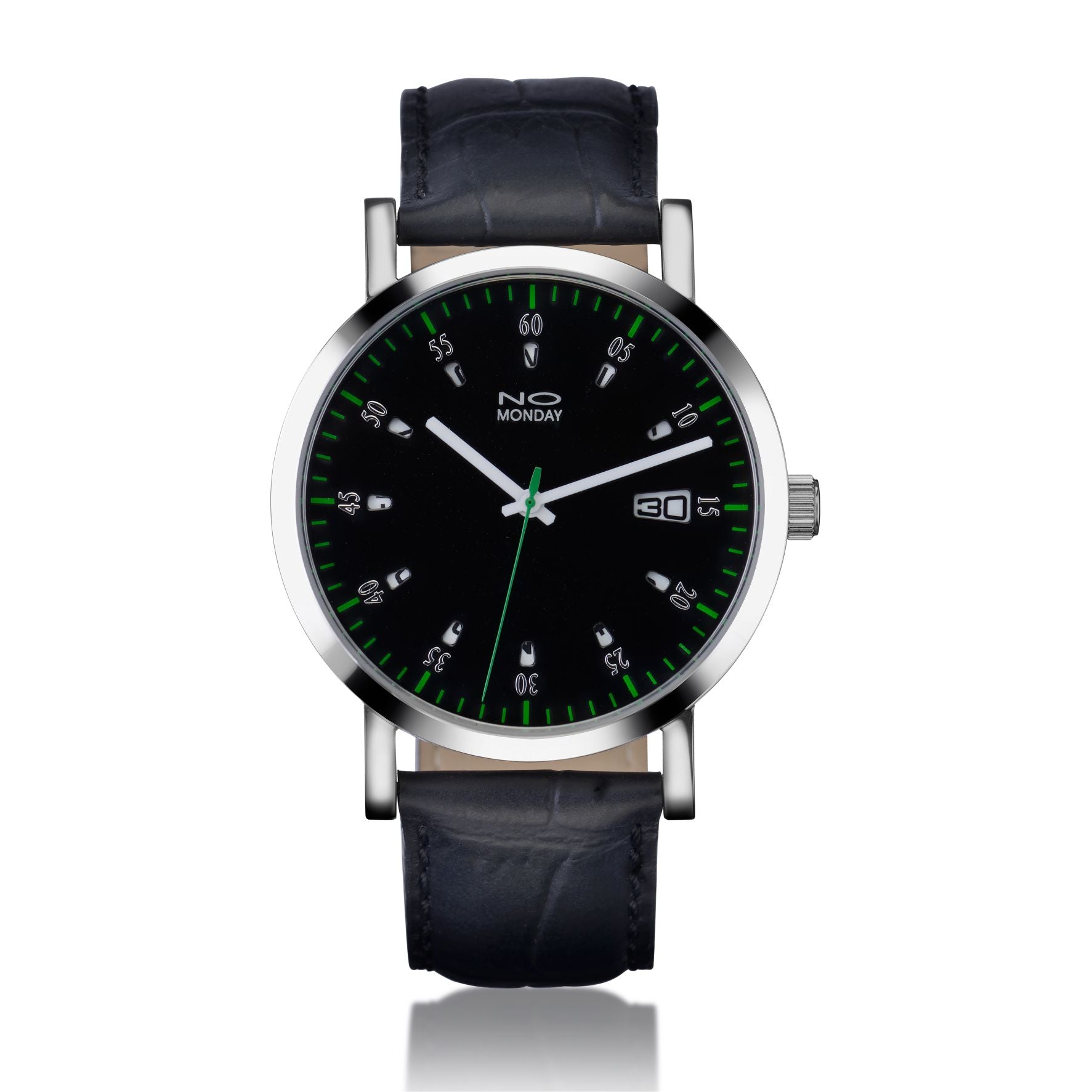 Quartz Calendar Watch | Collection 12 Windows | white hands | black strap