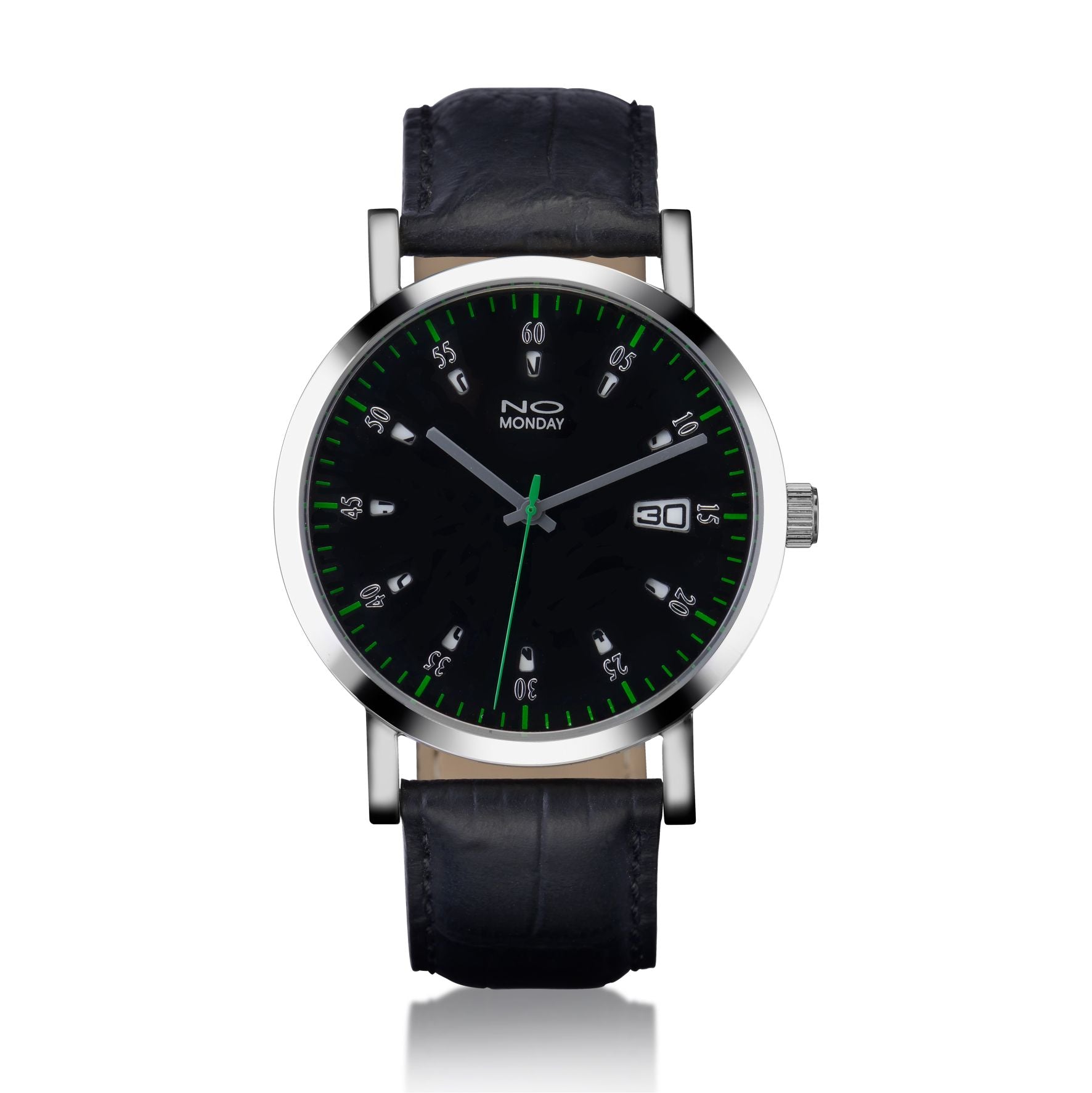 Quartz Calendar Watch | Collection 12 Windows | grey hands | black strap