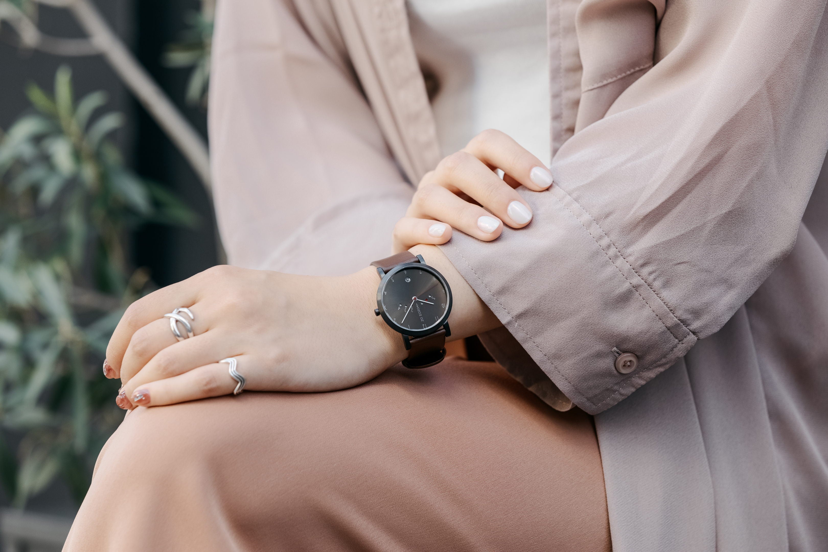 Quartz Watch | Collection Happy Weekend | black | brown strap