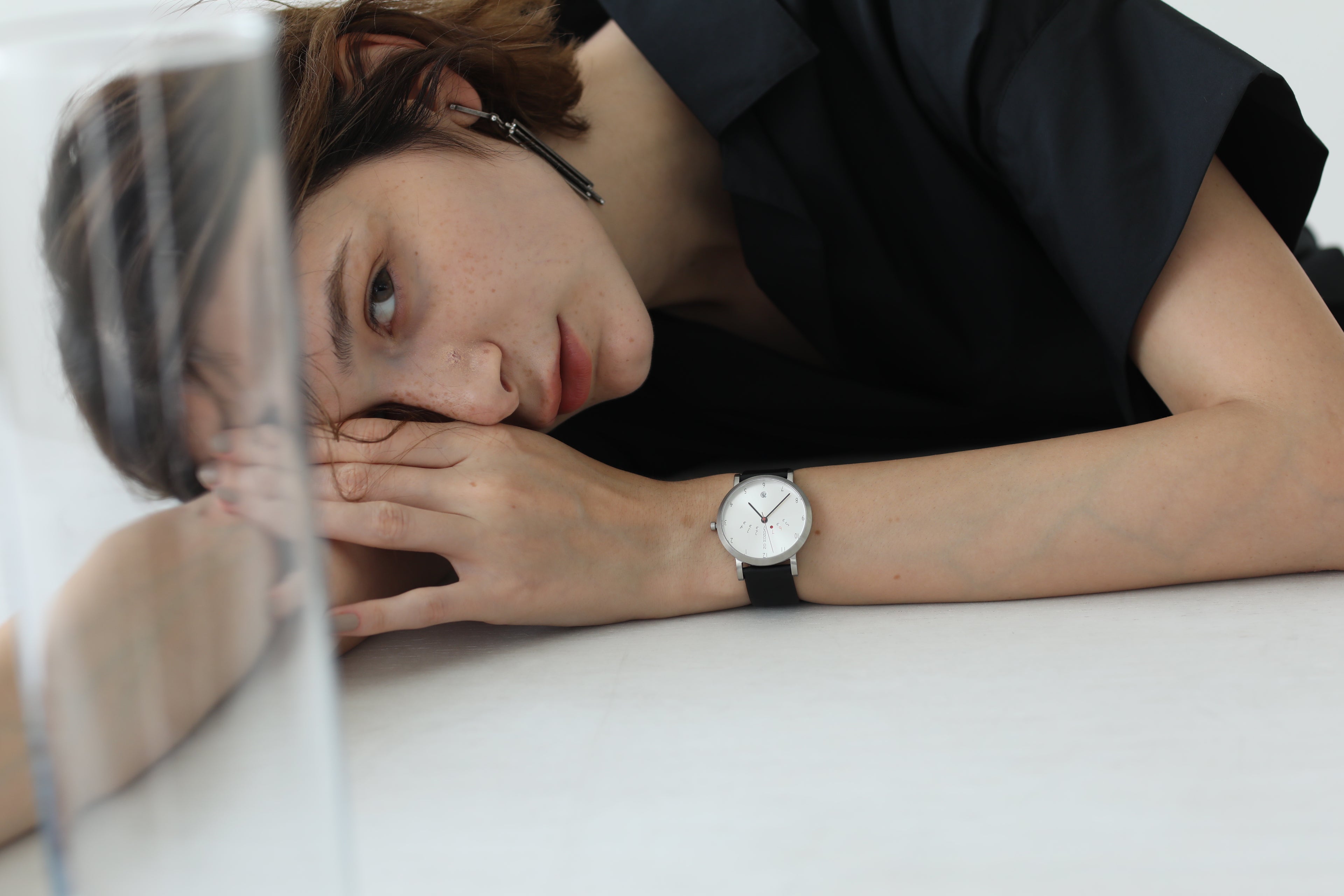 Quartz Watch | Collection Happy Weekend | silver | black strap