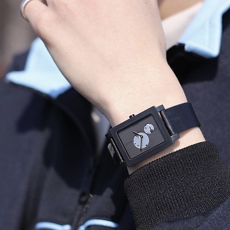Quartz Watch | Collection Open Heart | black case | black strap