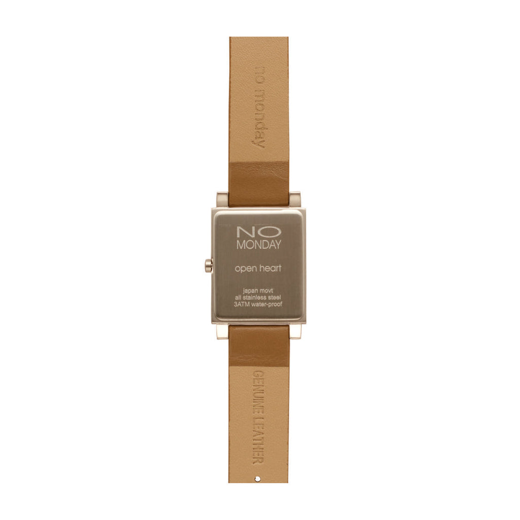 Quartz Watch | Collection Open Heart | silver dial | deep brown strap