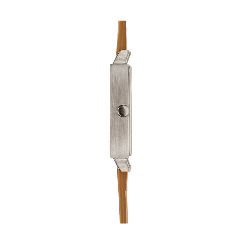 Quartz Watch | Collection Open Heart | silver dial | deep brown strap