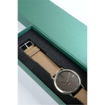 Load image into Gallery viewer, Unisex Watch | Collection 460 | black brush | deep brown strap
