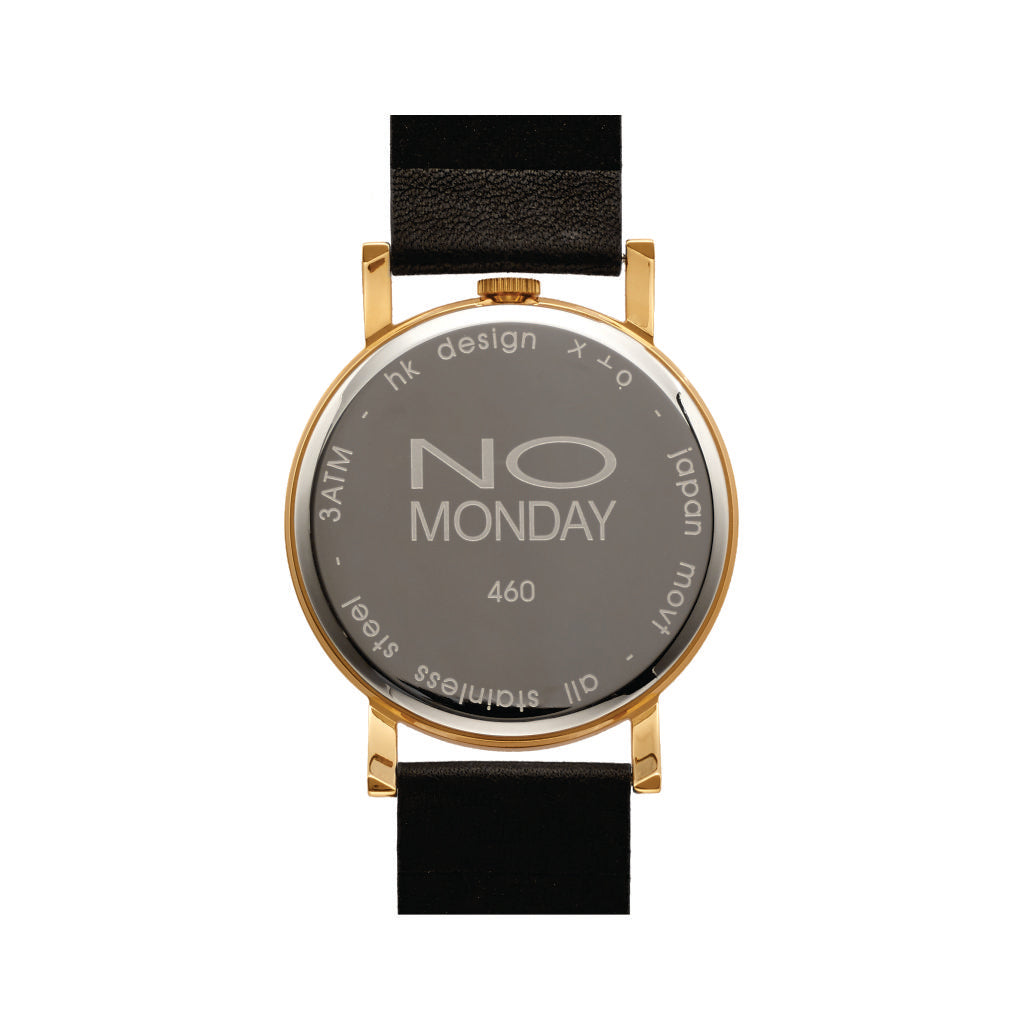 Unisex Watch | Collection 460 | gold case | white dial | black strap