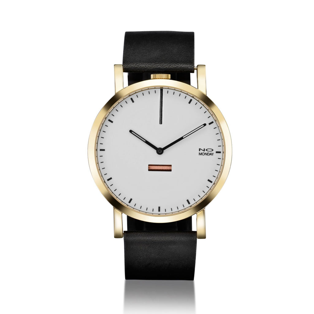Unisex Watch | Collection 460 | gold case | white dial | black strap