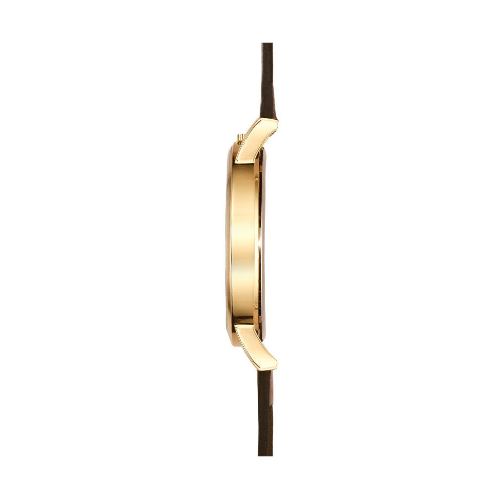 Unisex Watch | Collection 460 | gold case | white dial | tan strap