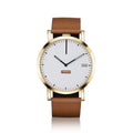 Unisex Watch | Collection 460 | gold case | white dial | tan strap