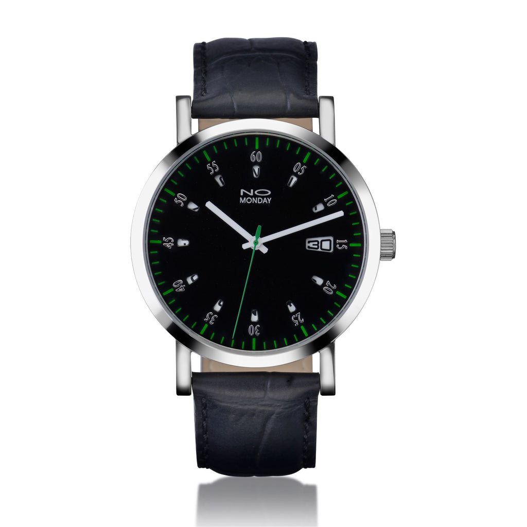 Quartz Calendar Watch | Collection 12 Windows | white hands | black strap