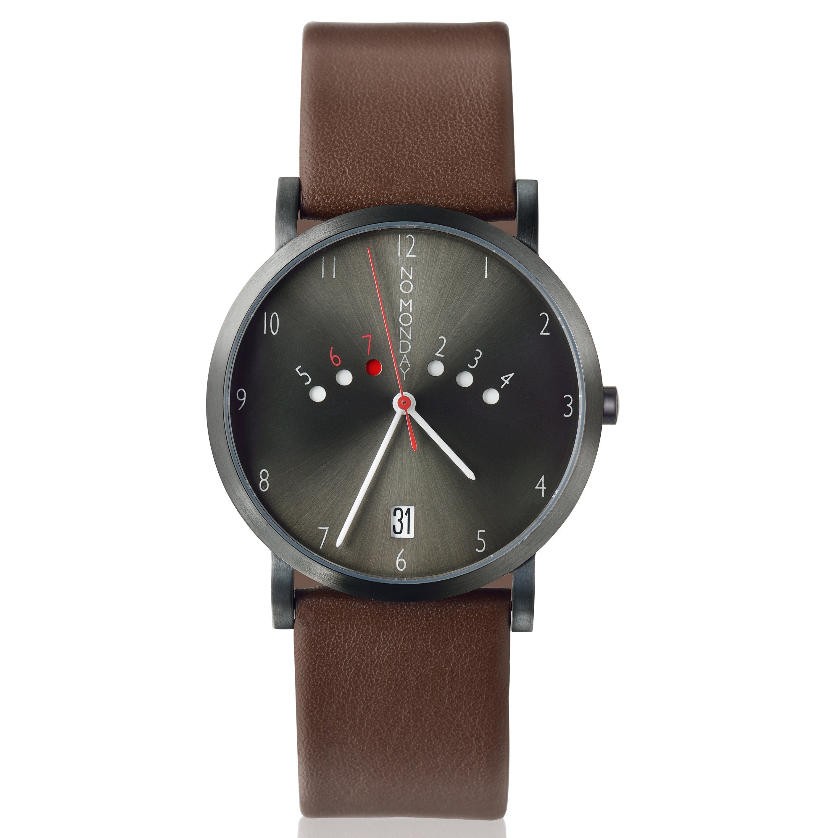 Quartz Watch | Collection Happy Weekend | black | brown strap